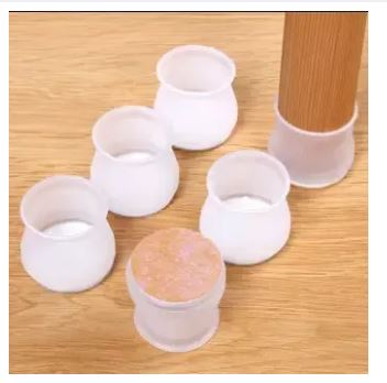 Pack Of 4 Silicone Chair Leg Caps Furniture Table Leg Covers Floor Protectors Random Colours , Furniture Table Feet Cover